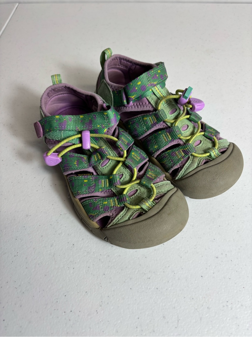 Keen Newport H2 Waterproof Hiking Sandals Purple and Green Youth Size 2